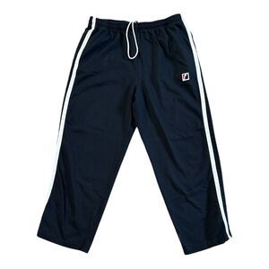 Vintage Franklin‎ Sport Track Pant Sweatpants Black W/ Stripe Baggy Y2k Wide